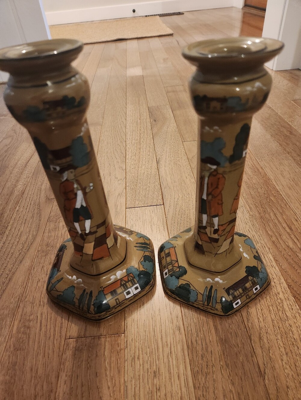 Buffalo Pottery Deldare Ware Candle Sticks